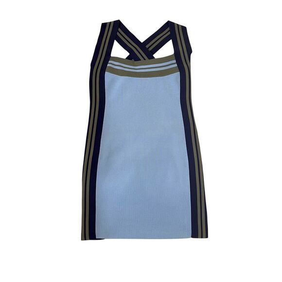Maeve Anthropologie Sleeveless Sporty Stripe Mini Dress Size XL Blue Green NWT - Picture 4 of 11